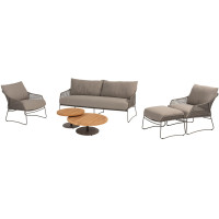 Moretti stoel-bank loungeset met hocker en Volta coffeetables