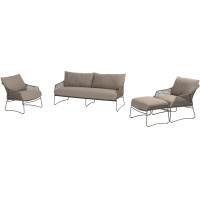 Moretti stoel-bank loungeset met hocker