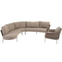 Comino hoek-loungeset met low-dining stoel