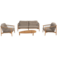 Nora stoel-bank loungeset met Finn pebble salontafel