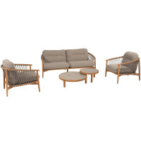 Nora stoel-bank loungeset met Finn salontafels