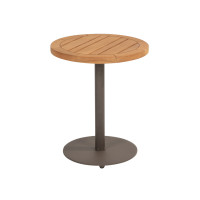 Volta natural teak side table central leg terre 45 X 55 cm