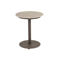 Boaz side table ceramic central leg terre 45 X 55 cm