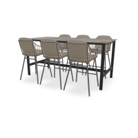 Rechthoekige Dekton Trilium bartafel Padova met Prego stoelen