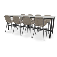 Rechthoekige Dekton Morpheus bartafel Padova met Prego stoelen