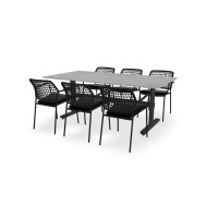 Rechthoekige Dekton Soke tafel Trento met Barista stoelen