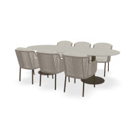Racetrack Dekton Ava tafel Luna met Bernini stoelen
