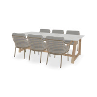 Rechthoekige Dekton Entzo tafel Noah teak met Como stoelen