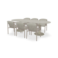 Racetrack Dekton Ava tafel Luna met Allora stoelen