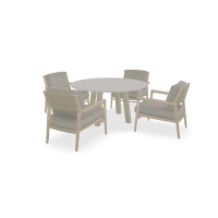 Ronde Dekton Nebbia low-dining tafel Susa met Julia low dining stoelen
