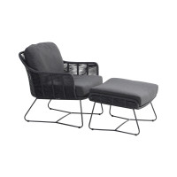 Belmond anthracite loungestoel en hocker