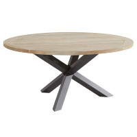 Louvre teak/aluminium dining tuintafel rond 160cm