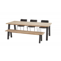 Palma anthracite dining set with Derby sportbench and table 240x100 cm