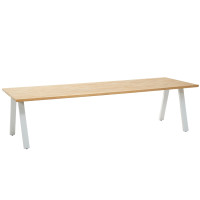 Ambassador teak aluminium frost grey tuintafel 280 x 100 cm