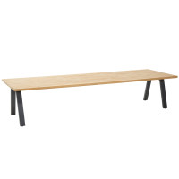 Ambassador teak aluminium anthracite low dining tafel 280 x 100 cm