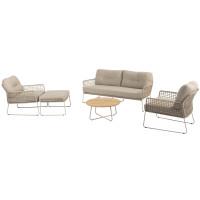 Albano stoel-bank loungeset met hocker en Verdi coffeetable