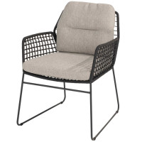 Rhodos dining chair anthracite with 2 cushions