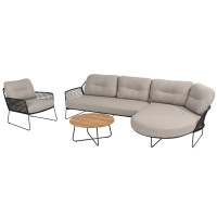 Rhodos chaise loungeset met loungestoel en Verdi salontafel