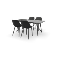 Rechthoekige granieten Absolute Black tafel Genua met Galati stoelen