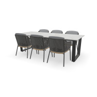 Rechthoekige Dekton Entzo tafel Savona met Ravello stoelen