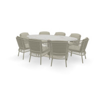 Ovale Dekton Reverie tafel Terra met Puccini stoelen