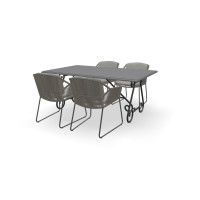 Rechthoekige Belgisch hardsteen tafel Toulouse met Accor stoelen