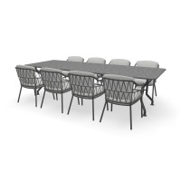 Rechthoekige granieten Steel Grey tafel Universal met Calpi stoelen
