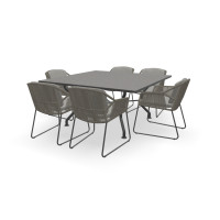 Vierkante granieten Black Pearl tafel Universal met Accor stoelen