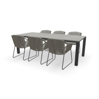 Rechthoekige Dekton Keon tafel Zwevend 80 mm met Accor stoelen