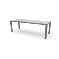 Rechthoekige granieten Colonial White tafel Standaard RVS