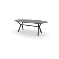 Ovale granieten Steel Grey tafel Teano