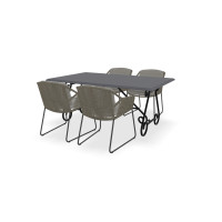 Rechthoekige Belgisch hardsteen tafel Toulouse met Accor stoelen