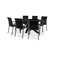 Tafel Dekton Sirius, onderstel Cento en Falck stoelen