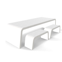 Witte Liv betonlook tafel met twee banken