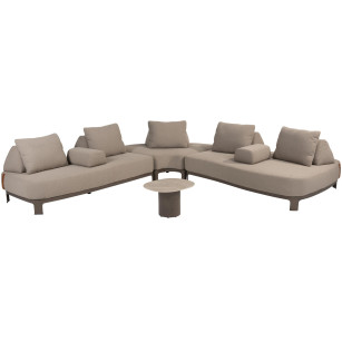 Santorini modulaire hoek-loungeset met Sofie coffeetable