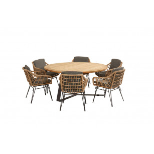 Cottage dining with round Basso table