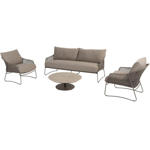 Moretti stoel-bank loungeset met Boaz coffeetable