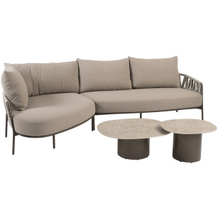 Calma chaise-longue loungebank met Sofie coffeetables