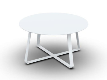 Elko Side Table Alu White Mat D90