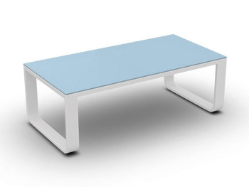 Reno Coffee Table Alu White Mat Glass Light Grey 120x60