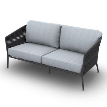 Fortuna Rope Sofa 2.5 Seat Alu Charcoal Mat