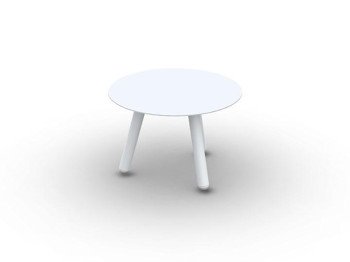 Skate Alu Side Table White Mat