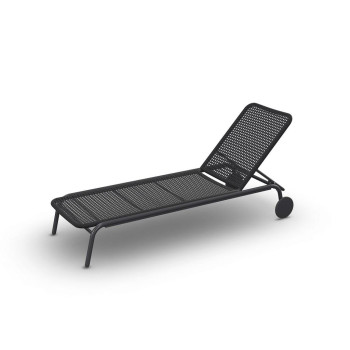 Durham Sunlounger Alu Charcoal Mat Open Weaving