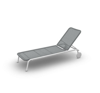 Durham Sunlounger Alu White Mat Open Weaving