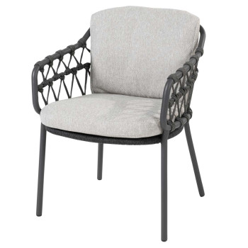 Calpi dining chair anthracite with 2 cushions