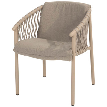 Allora dining chair latte with seat and back cushion