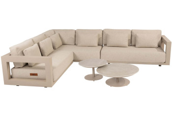 Metropolitan Latte hoek loungeset met Boaz coffeetables