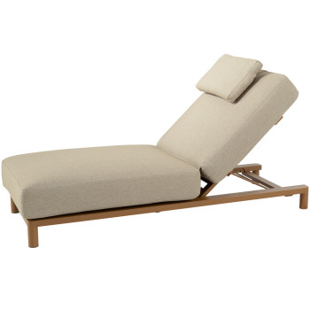 Madeira sunbed with cushion and head support amber