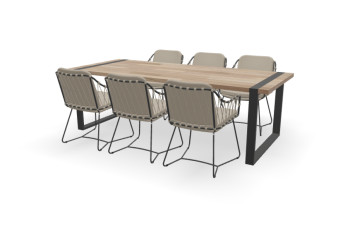 Rechthoekige Teak tafel Alto met Prego stoelen