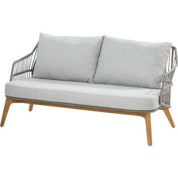 Sempre living bench 2.5 seater Teak Silver Grey with 4 cushions